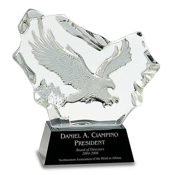 Pedestal Eagle Crystal