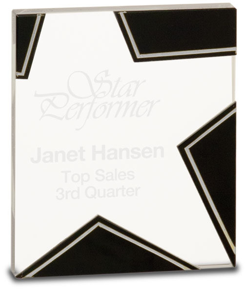 Silver & Black Star Glass