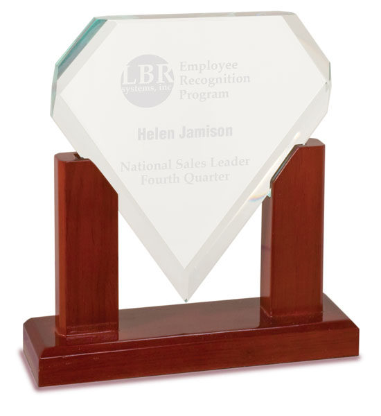 High Gloss Mahogany Diamond Glass