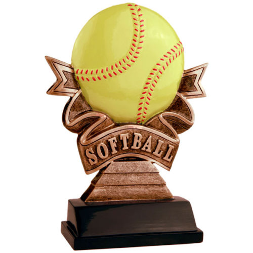 Softball Ribbon Resin