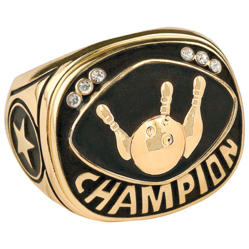Gold Bowling Champion Ring