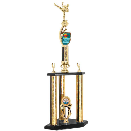 Custom Graphic 3-Post Martial Arts Trophy