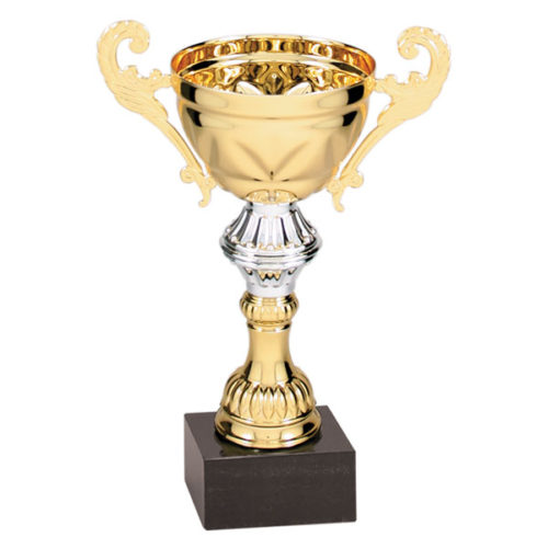 Gold Metal Cup Trophy with Marble Base