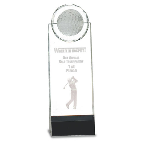 Crystal Golf Ball Tower with 3-D Golfer