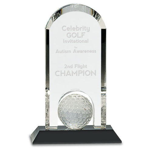 Crystal Golf Ball Arch on Black Base
