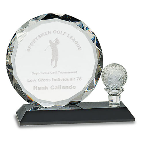 Round Crystal with Golf Ball