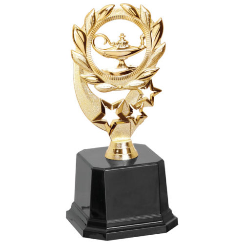 Lamp of Knowledge Wreath Trophy