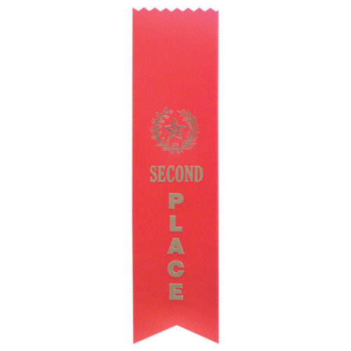 2nd Place Red Pinked Top Ribbon