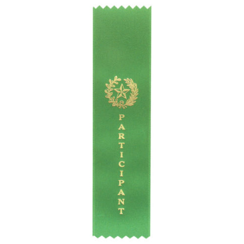 Participant Green Pinked Top Ribbon