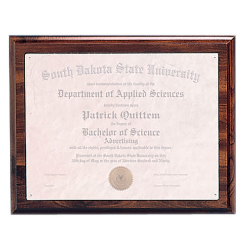 Cherry Finish Plaque with Window