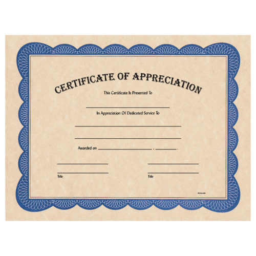 Certificate of Appreciation