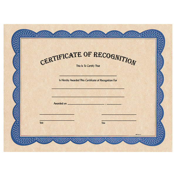Certificate of Recognition – Awards by Trophy City