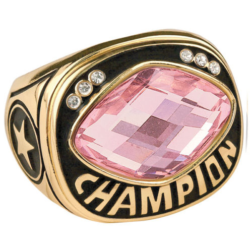 Pink Cut Glass Champion Ring