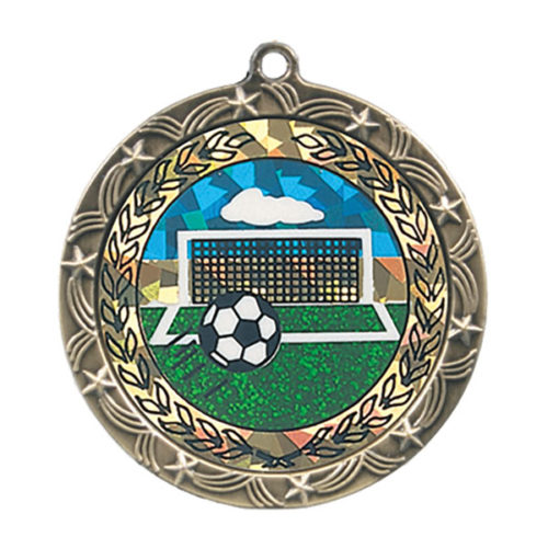Sparkling Hologram Soccer Medal