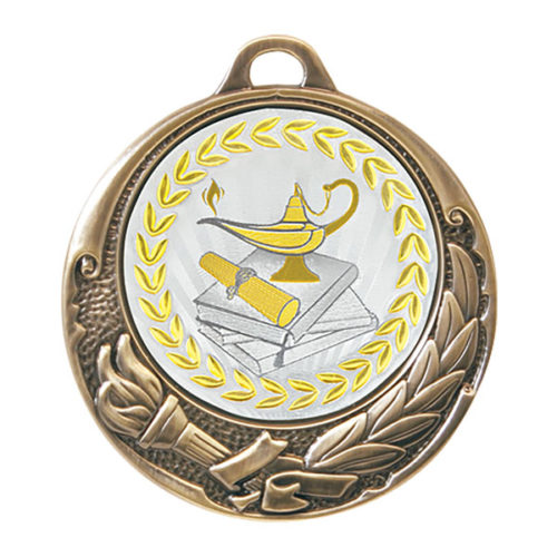 Metallic Lamp of Knowledge Medal