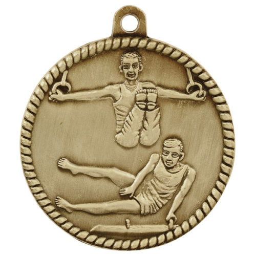 Male Gymnastics High Relief Medal