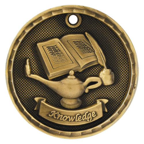 Lamp of Knowledge 3D Medal