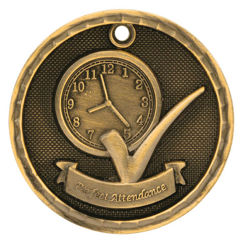 Perfect Attendance 3D Medal