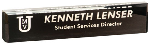 8" x 2" Black Acrylic Desk Wedge