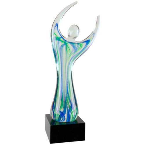 Large Raised Arms Art Glass