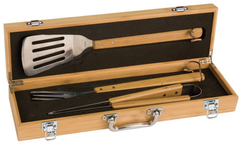 Genuine Bamboo BBQ Set with Stainless Steel & Bamboo Tools