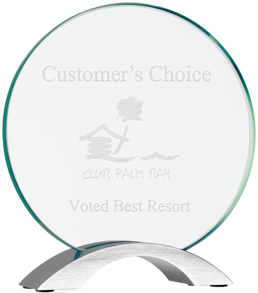 Round Cosmic Glass with Silver Base