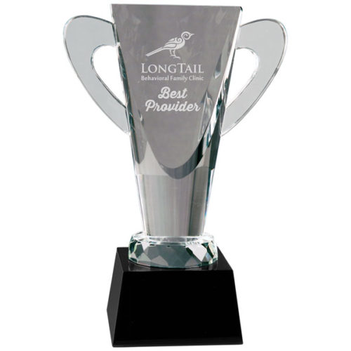 Large Crystal Cup with Black Base