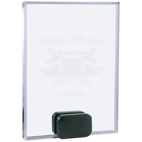 Medium Crystal Rectangle with Black Base