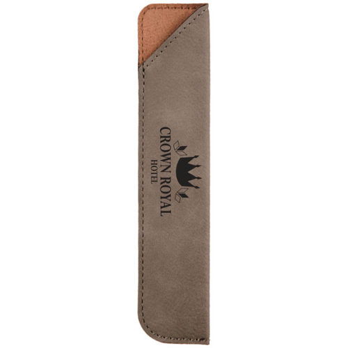 Gray Leatherette Pen Sleeve