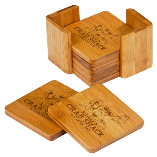 Bamboo Square Coaster Set