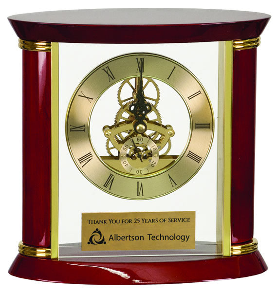 Executive Gold & Rosewood Piano Finish Clock