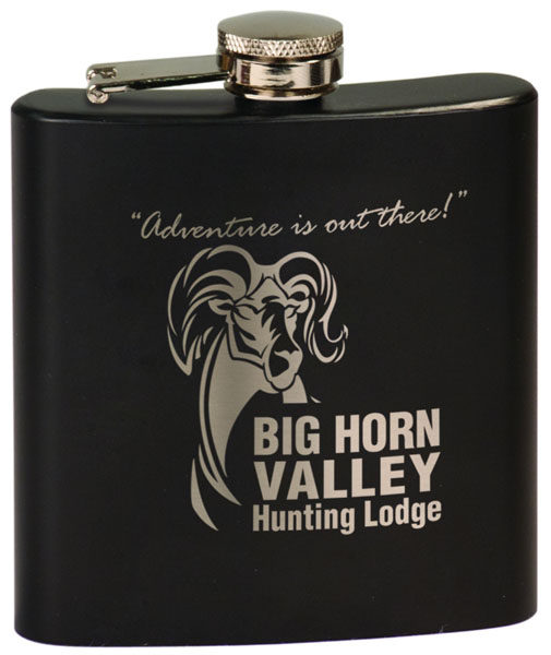 6 oz. Matte Black Stainless Steel Flask