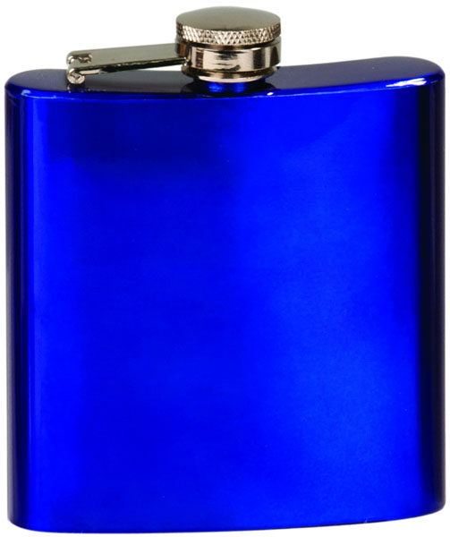 6 oz. Gloss Blue Stainless Steel Flask