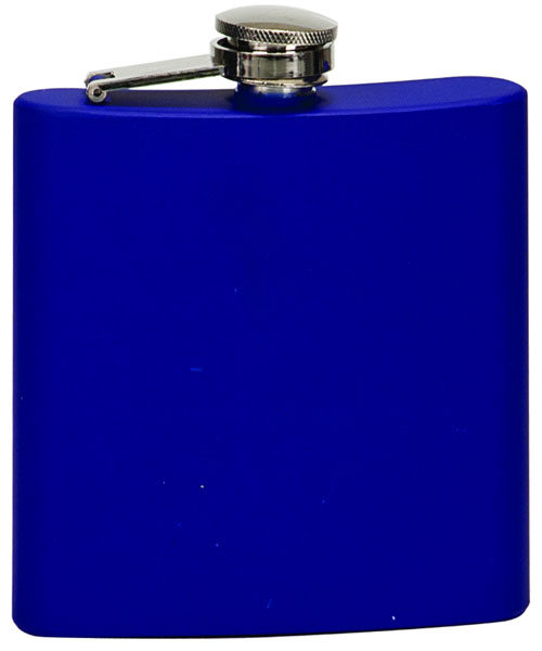6 oz. Matte Blue Stainless Steel Flask