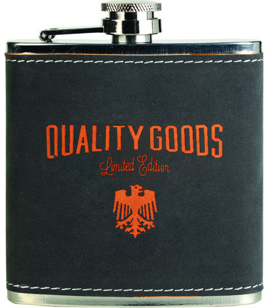 Dark Gray/Orange Textured Stainless Steel Flask