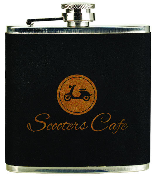 Black Velvet/Gold Stainless Steel Flask
