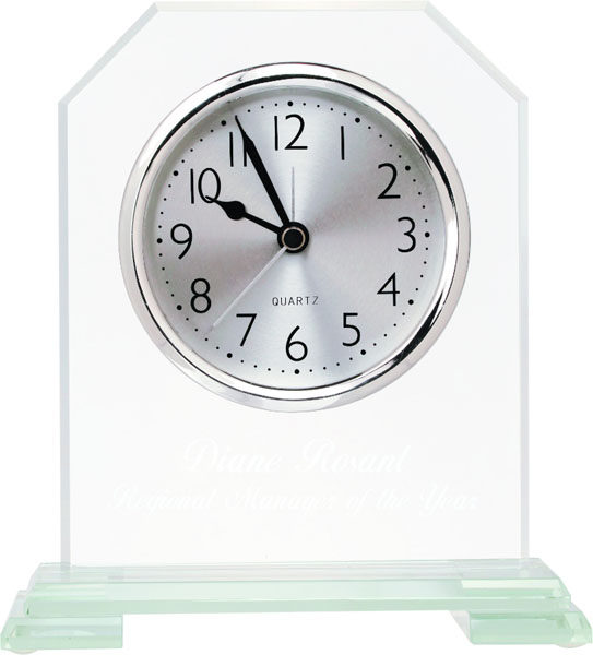 Clipped Corners Glass Clock