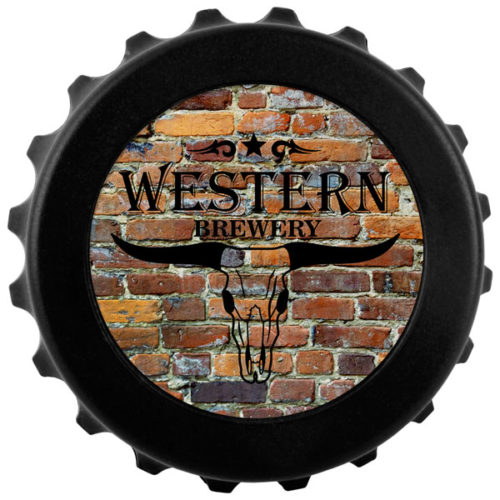 Black Magnetic Bottle-Cap Shaped Bottle Opener