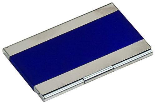 Blue Metal Business Card Holder