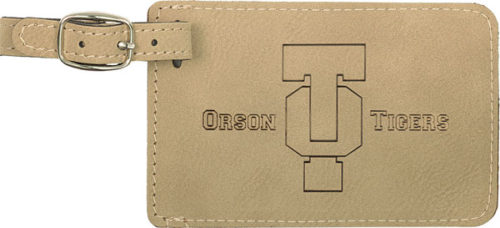 Light Brown Leatherette Luggage Tag