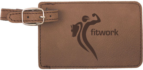 Dark Brown Leatherette Luggage Tag