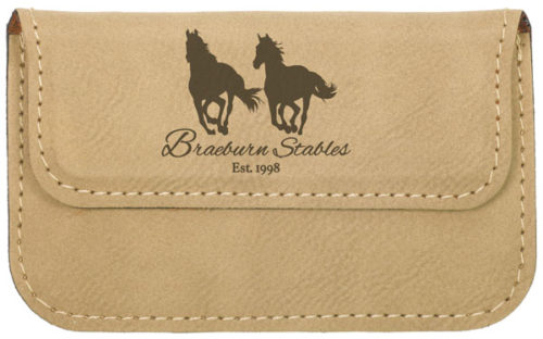 Light Brown Leatherette Flexible Business Card Holder