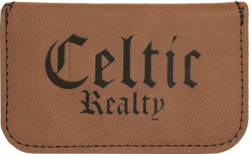 Dark Brown Leatherette Flexible Business Card Holder