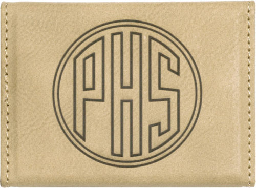 Light Brown Leatherette Hard Business Card Holder