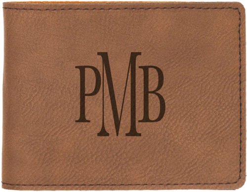 Dark Brown Leatherette Bifold Wallet