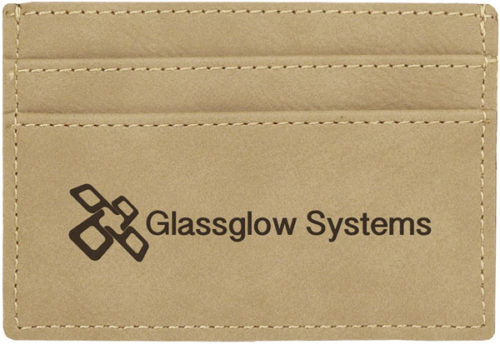 Light Brown Leatherette Money Clip & Card Holder