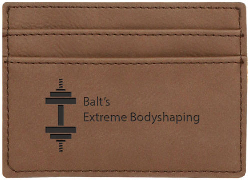 Dark Brown Leatherette Money Clip & Card Holder