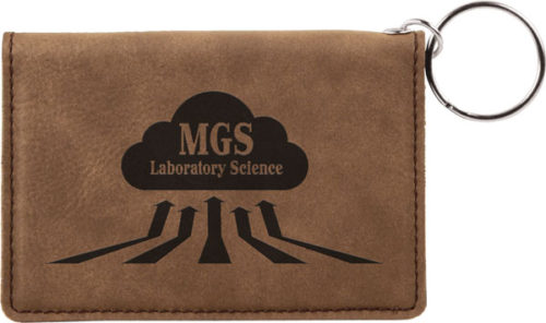 Dark Brown Leatherette Keychain ID Holder