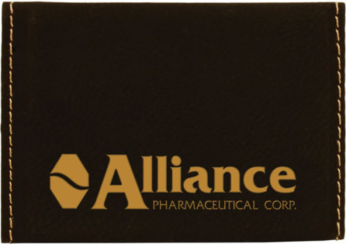 Black & Gold Leatherette Hard Business Card Holder