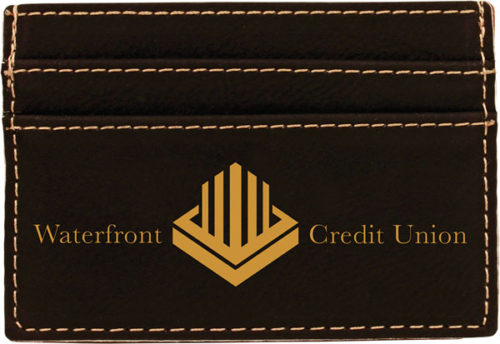 Black & Gold Leatherette Money Clip & Card Holder